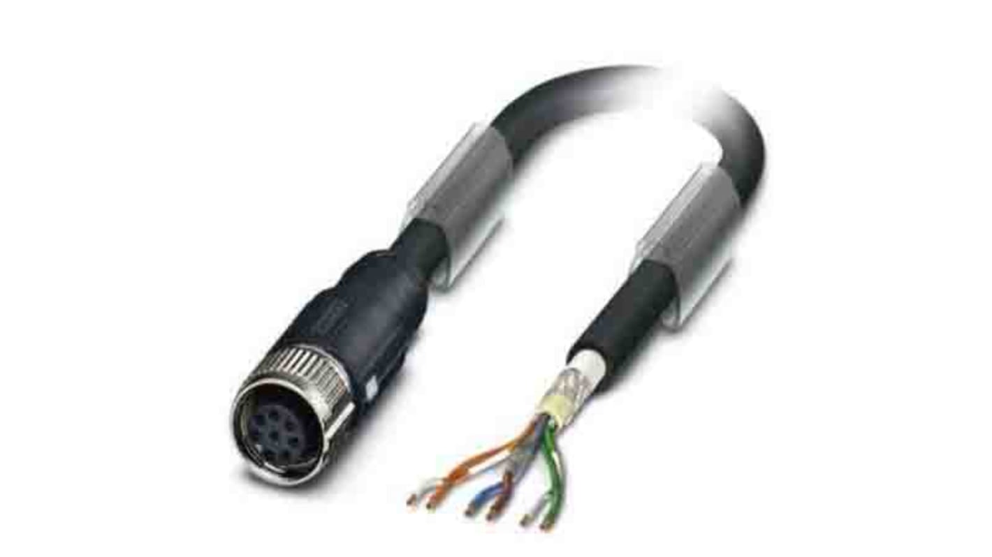 Cable de bus Phoenix Contact, con. A M12 Hembra, 8 polos, cod.: A, long. 2m, 30 V, 2 A, IP65, IP67