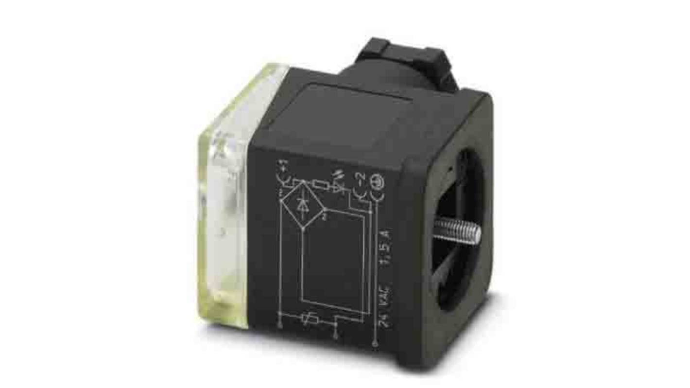 Phoenix Contact SACC 3P+E DIN 43650, Female DIN 43650 Solenoid Connector with Indicator Light, 24 V ac Voltage