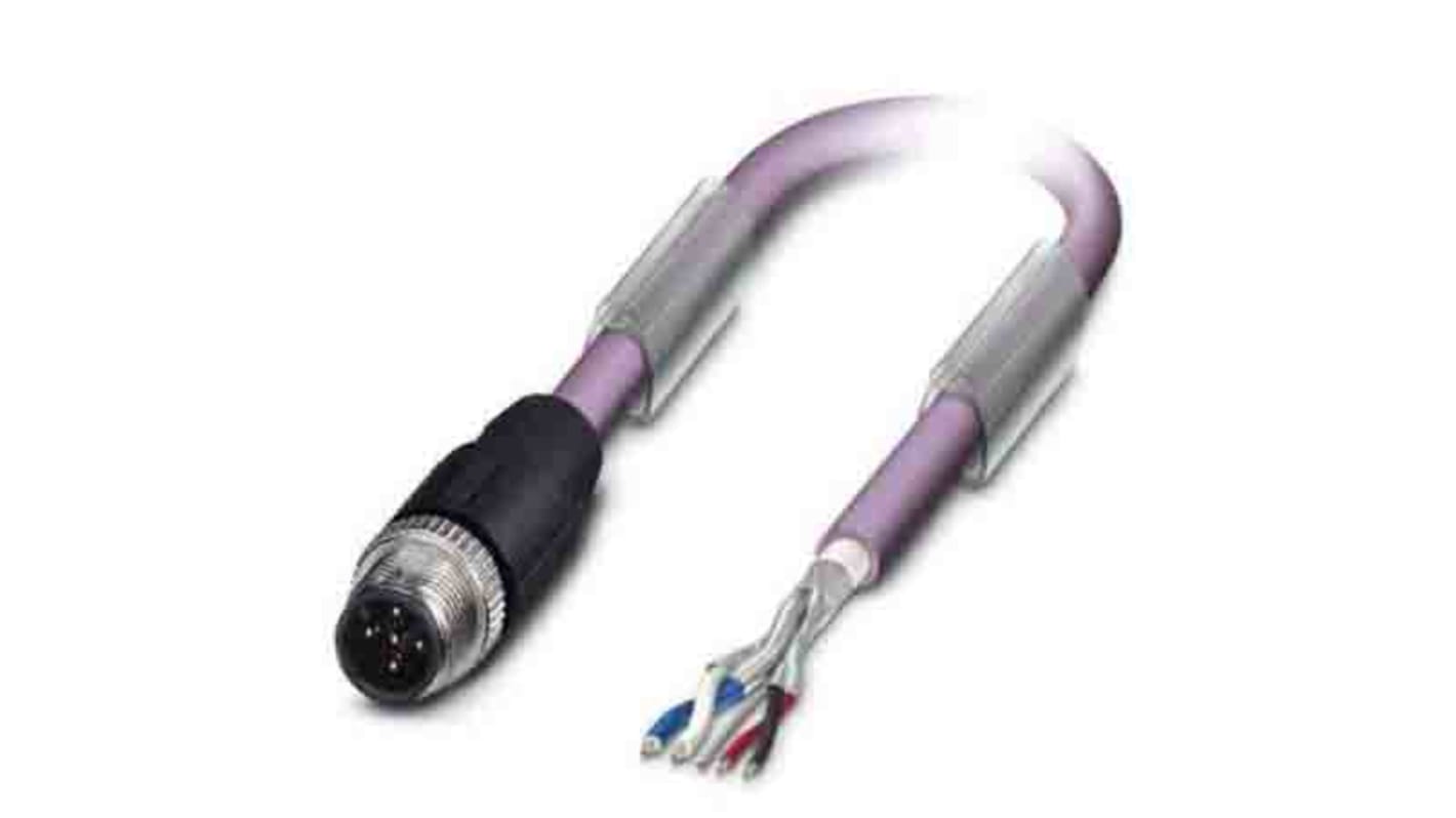 Cable de bus Phoenix Contact, con. A M12 Macho, 5 polos, cod.: A, long. 10m, 48 V, 60 V, 4 A, IP65, IP67