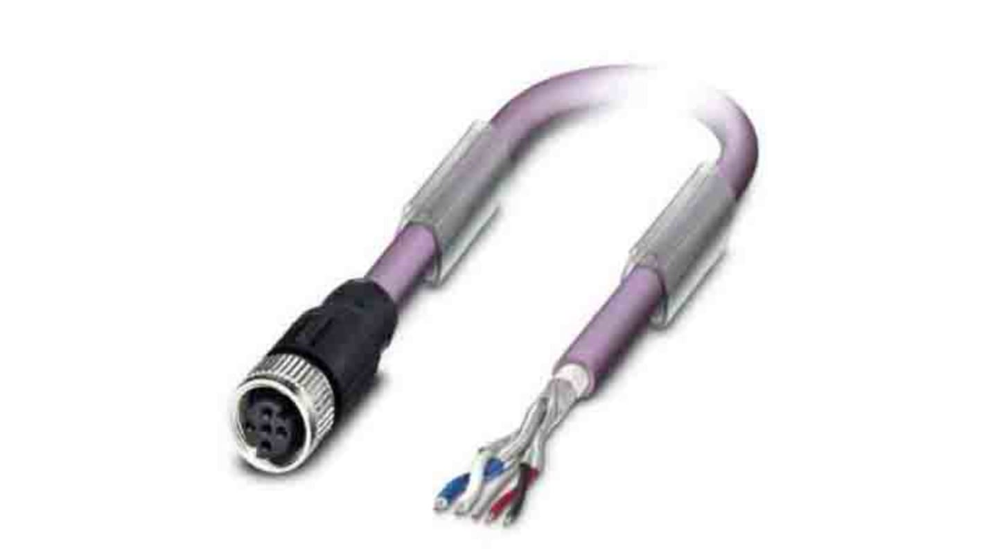 Cable de bus Phoenix Contact, con. A M12 Hembra, 5 polos, cod.: A, long. 2m, 48 V, 60 V, 4 A, IP65, IP67