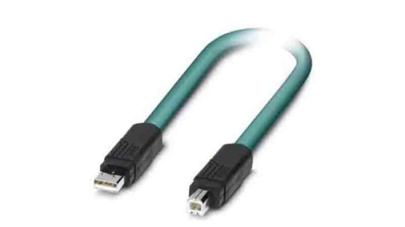 Phoenix Contact Cable, Male USB A to Male USB B Cable, 2m
