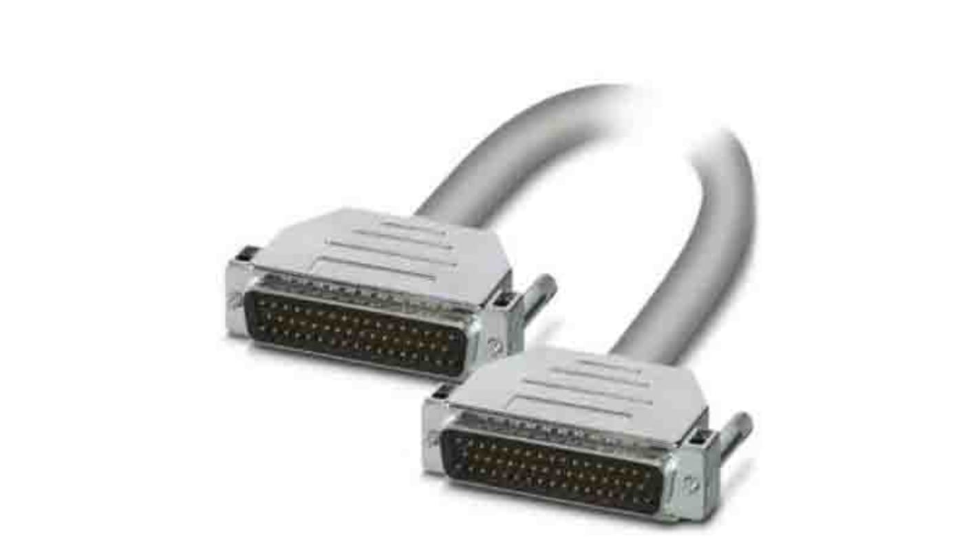 Cable serie Phoenix Contact D50SUB, long. 2m, color Gris, con. A: Sub-D de 50 contactos Macho, con. B: Sub-D de 50