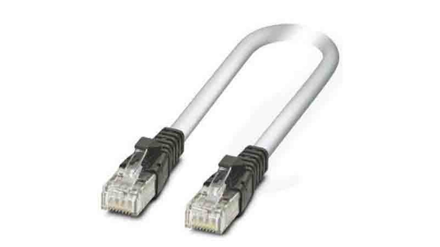 Phoenix Contact Cat5 Straight Male RJ45 to Straight Male RJ45 Ethernet Cable, SF/UTP, Grey, 10m