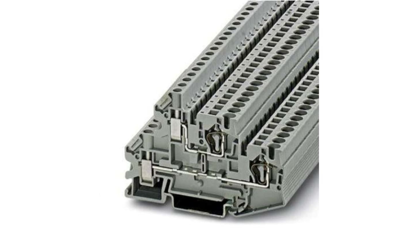 Phoenix Contact STTBU 4 Series Grey Feed Through Terminal Block, 0.08 → 6mm²