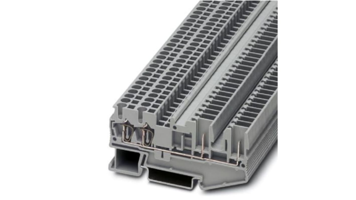 Phoenix Contact ST 2.5-QUATTRO/2P Series Grey Feed Through Terminal Block, 0.08 → 4mm², Plug In Termination