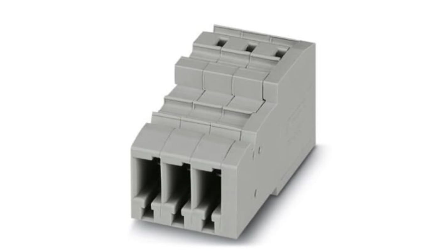 Phoenix Contact Pluggable Terminal Block, Receptacle, Spring Cage Termination