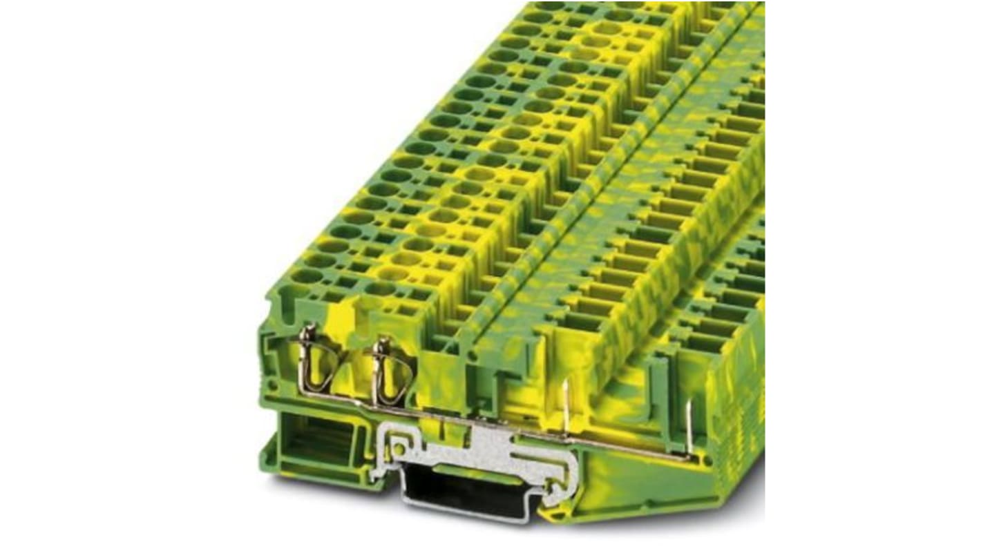 Phoenix Contact ST 4-QUATTRO/2P-PE Series DIN Rail Terminal Block, 0.08 → 6mm², Plug In Termination