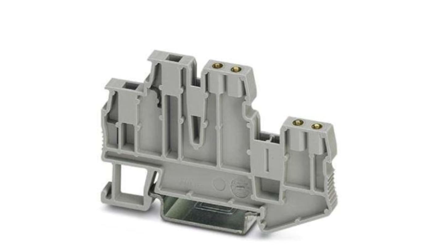 Phoenix Contact STTB 2.5/2P-F Series Grey DIN Rail Terminal Block, Screw Termination