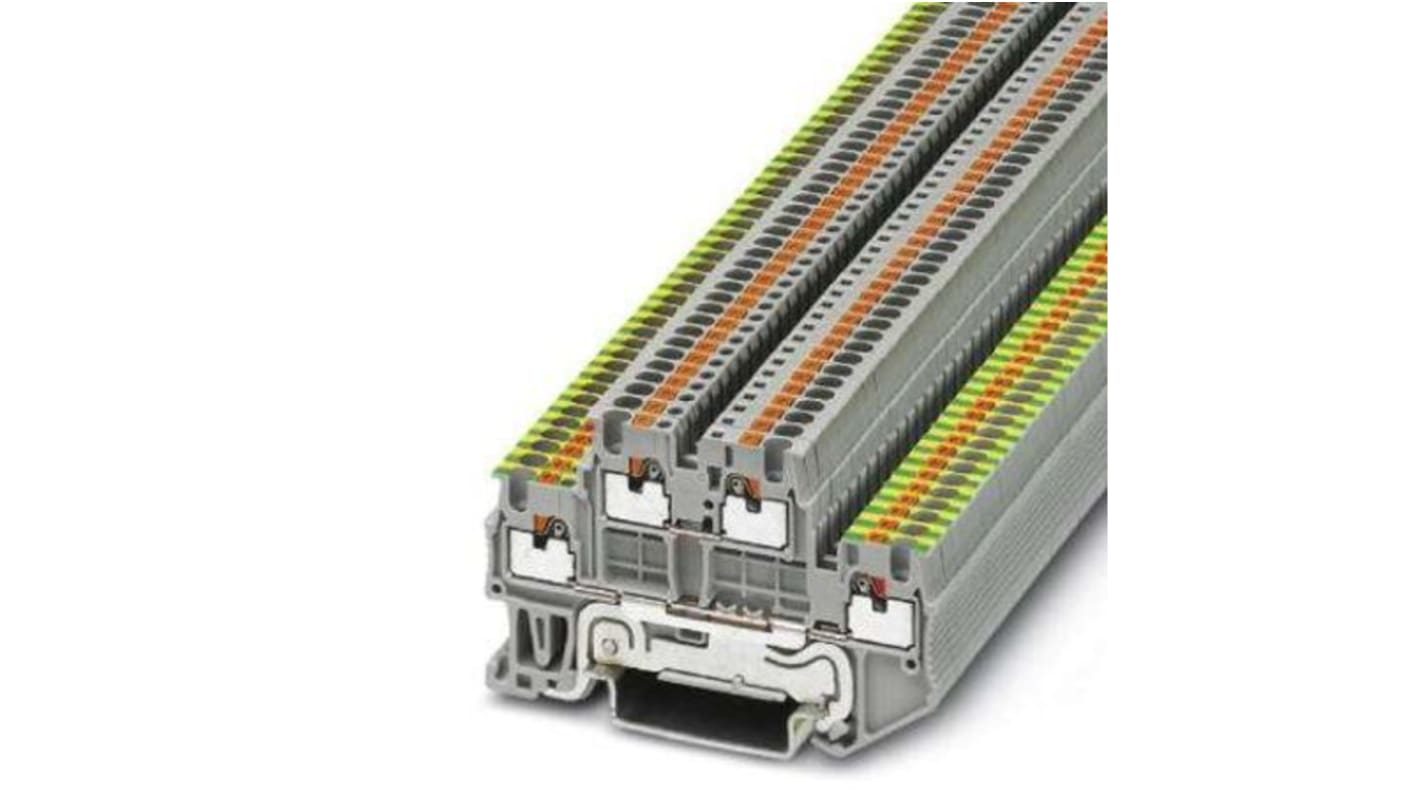 Phoenix Contact PTTB 1.5/S-PE/ L Series Grey Double Level Terminal Block, 0.14 → 1.5mm², Push In Termination