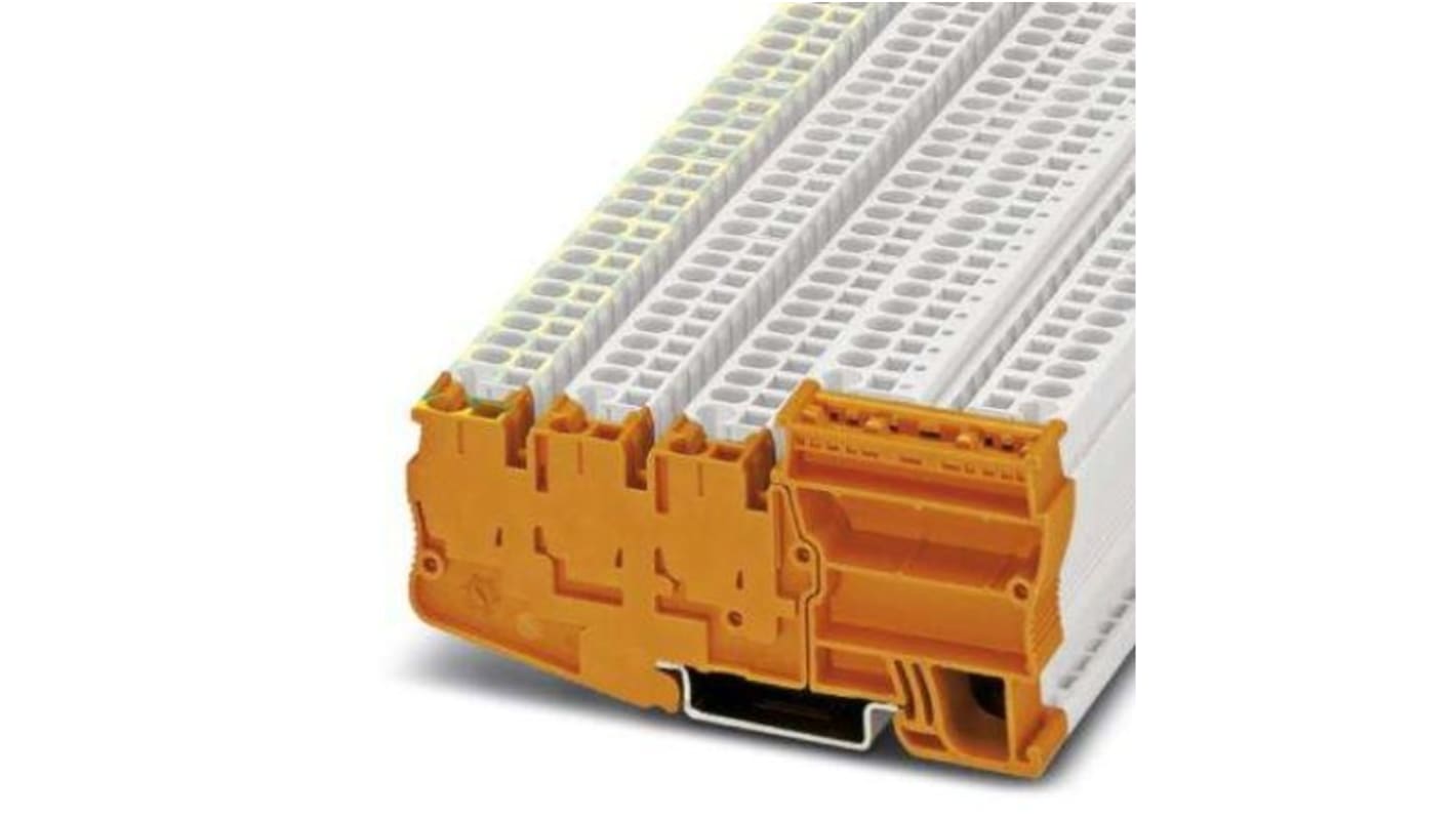 Bloc de mise à la terre 5 voies , raccordement Cage à ressort, 12 → 28 AWG, Orange