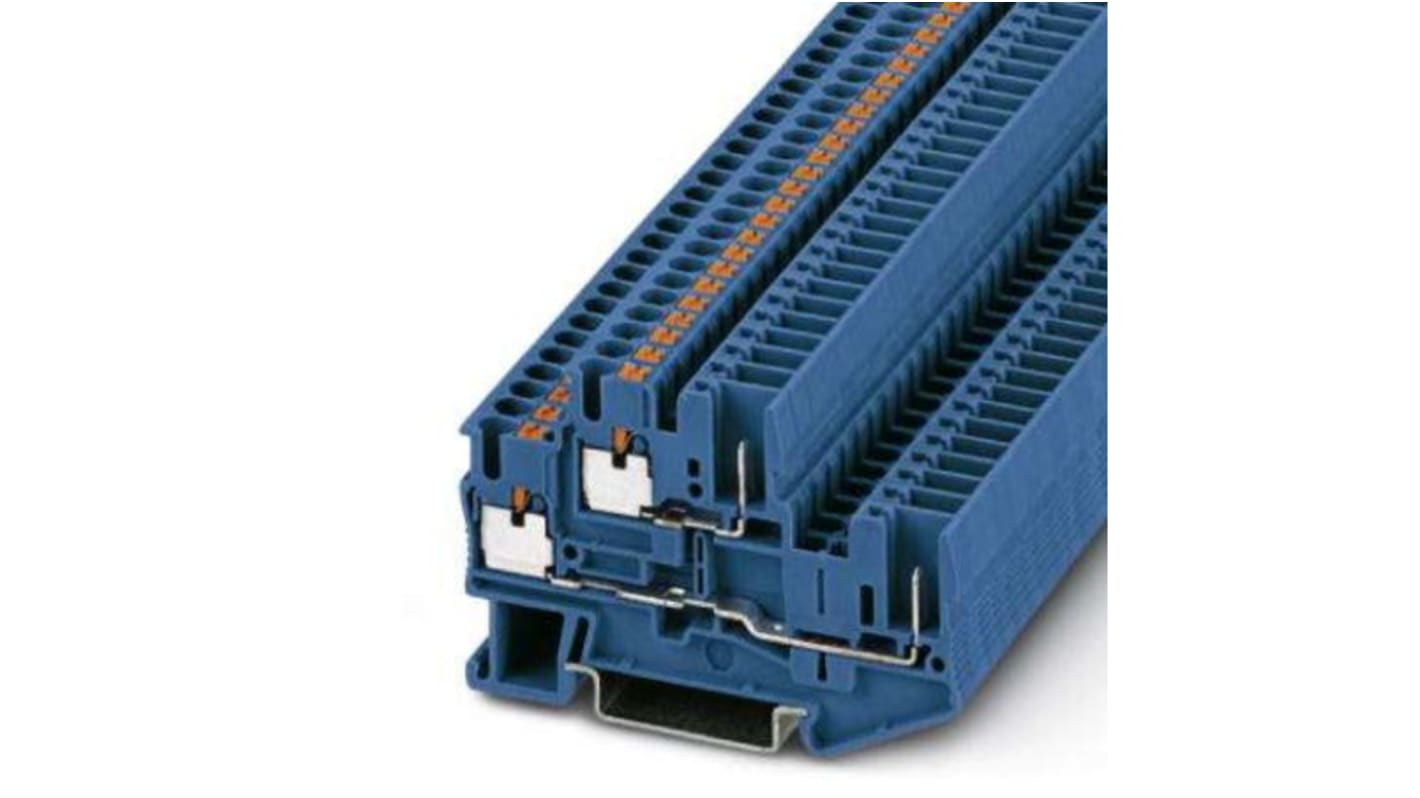 Phoenix Contact PTTB 2.5/2P BU Series Blue Double Level Terminal Block, 0.14 → 4mm²