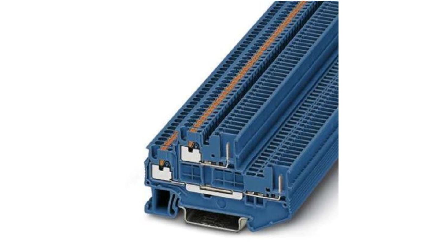 Phoenix Contact PTTB 1.5/S/2P BU Series Blue Double Level Terminal Block, 0.14 → 1.5mm²