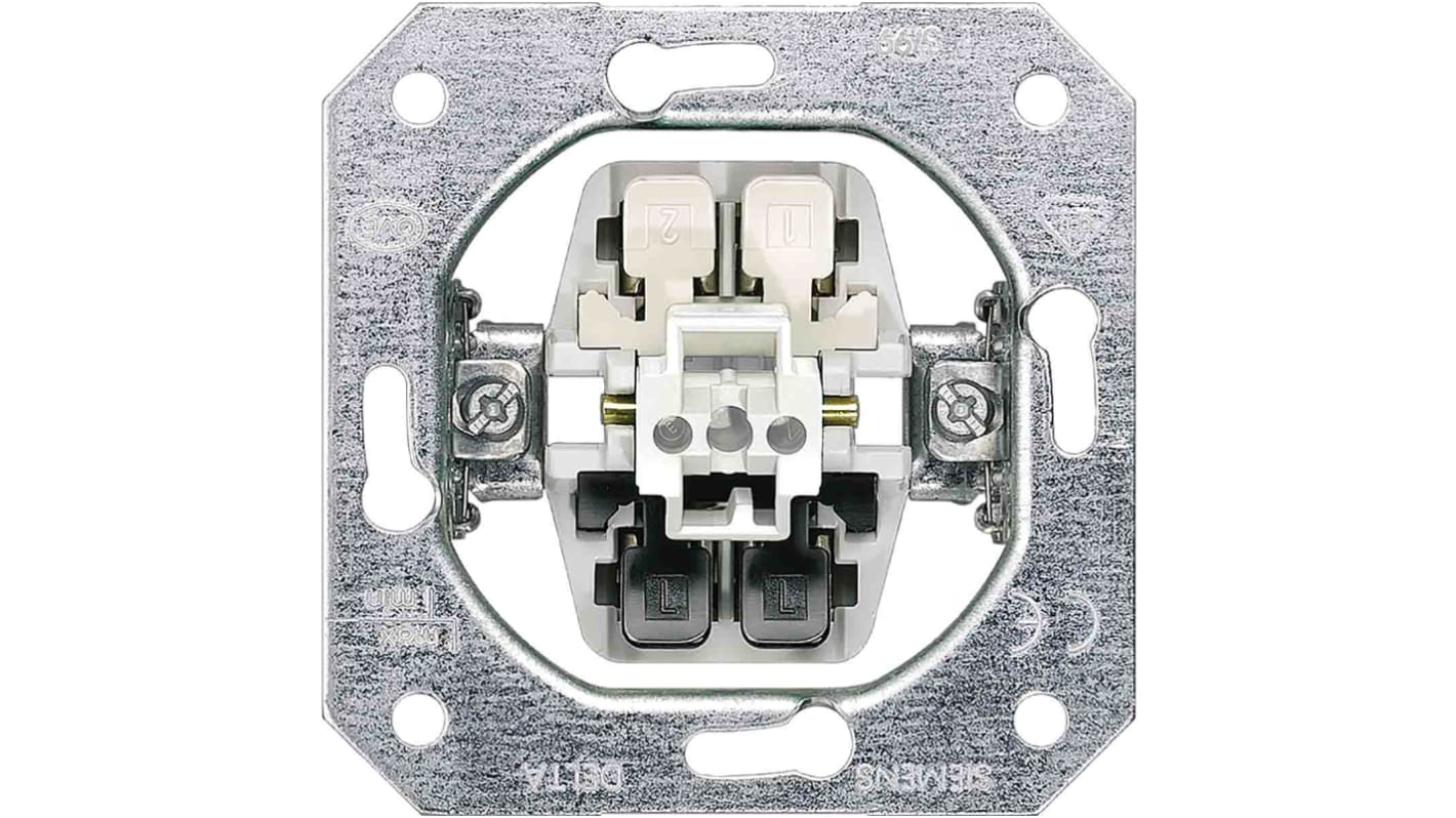 Siemens 5TA2 Lichtschalter, Bündig-Montage IP 20, 2-polig 16A, 250V, Metall