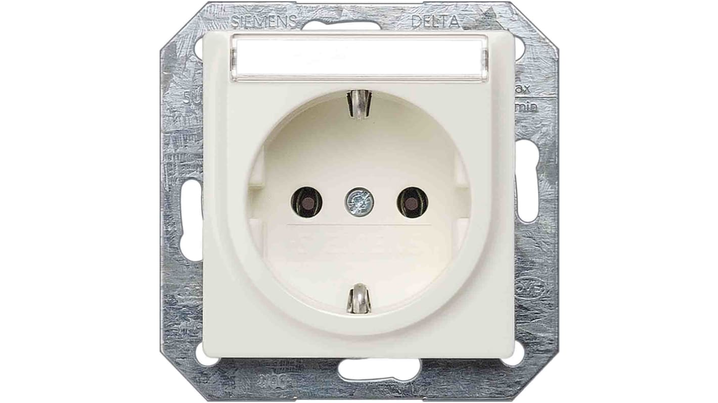 Siemens White 1 Gang Plug Socket, 16A, Indoor Use