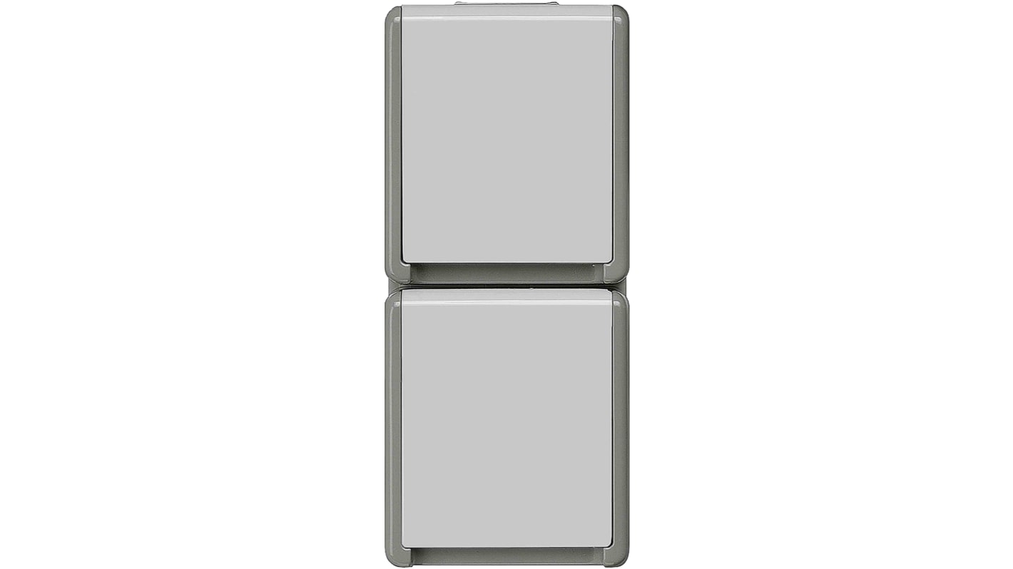 Presa elettrica, Siemens 5UB4724, 16A, 2 moduli, Grigio In interni, Montaggio superficiale