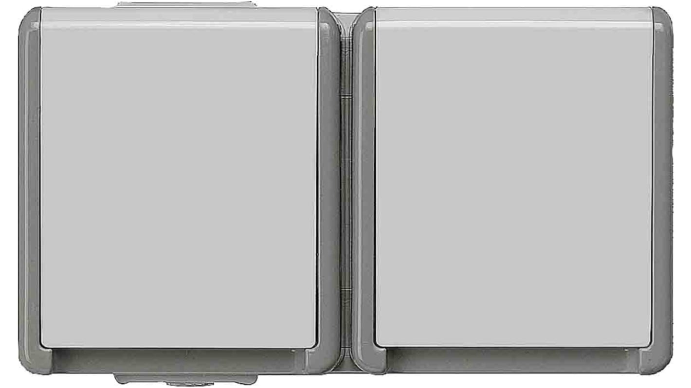 Presa elettrica, Siemens 5UB4725, 16A, 2 moduli, Grigio In interni, Montaggio superficiale