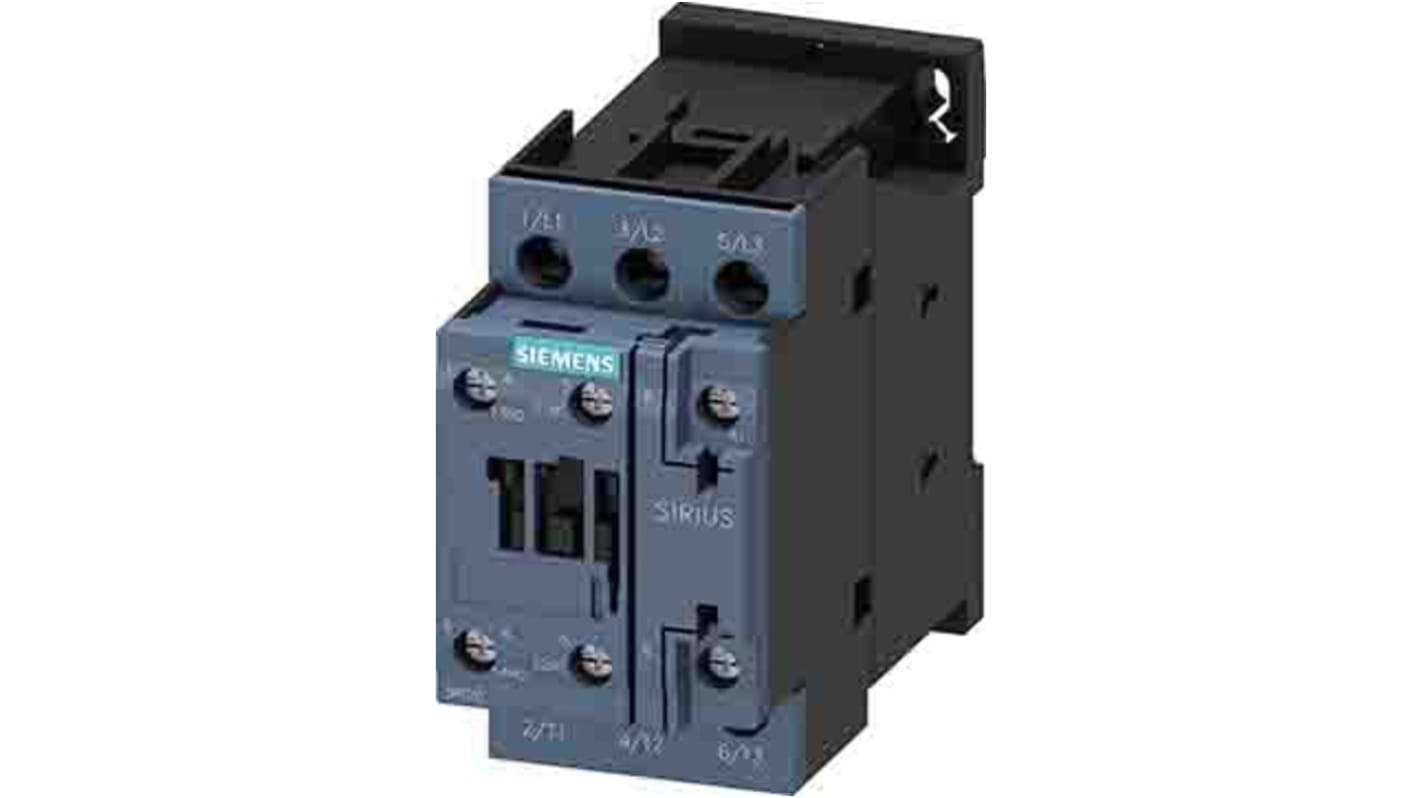 Siemens SIRIUS Contactor, 400 V ac Coil, 3-Pole, 9 A, 4 kW, 1NO + 1NC