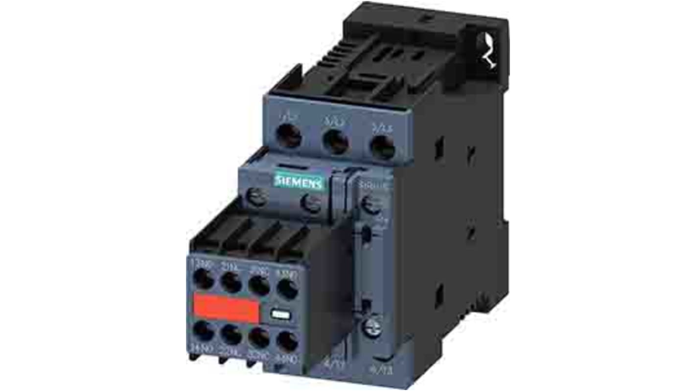 Contattore Siemens, 3 poli, 1NO + 1NC, 9 A, 4 kW, bobina 24 V dc