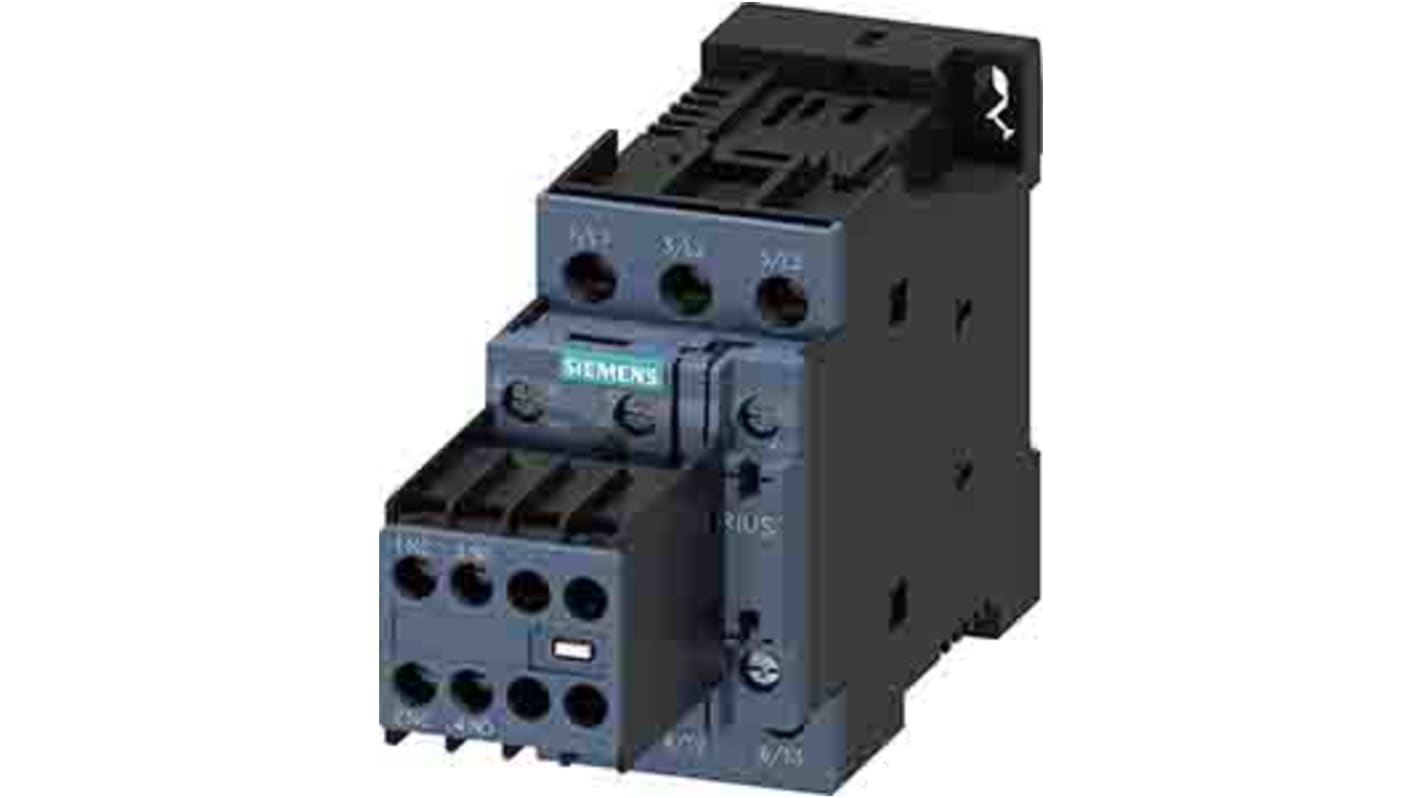 Contattore Siemens, 3 poli, 2NO + 2NC, 25 A, 11 kW, bobina 48 V dc