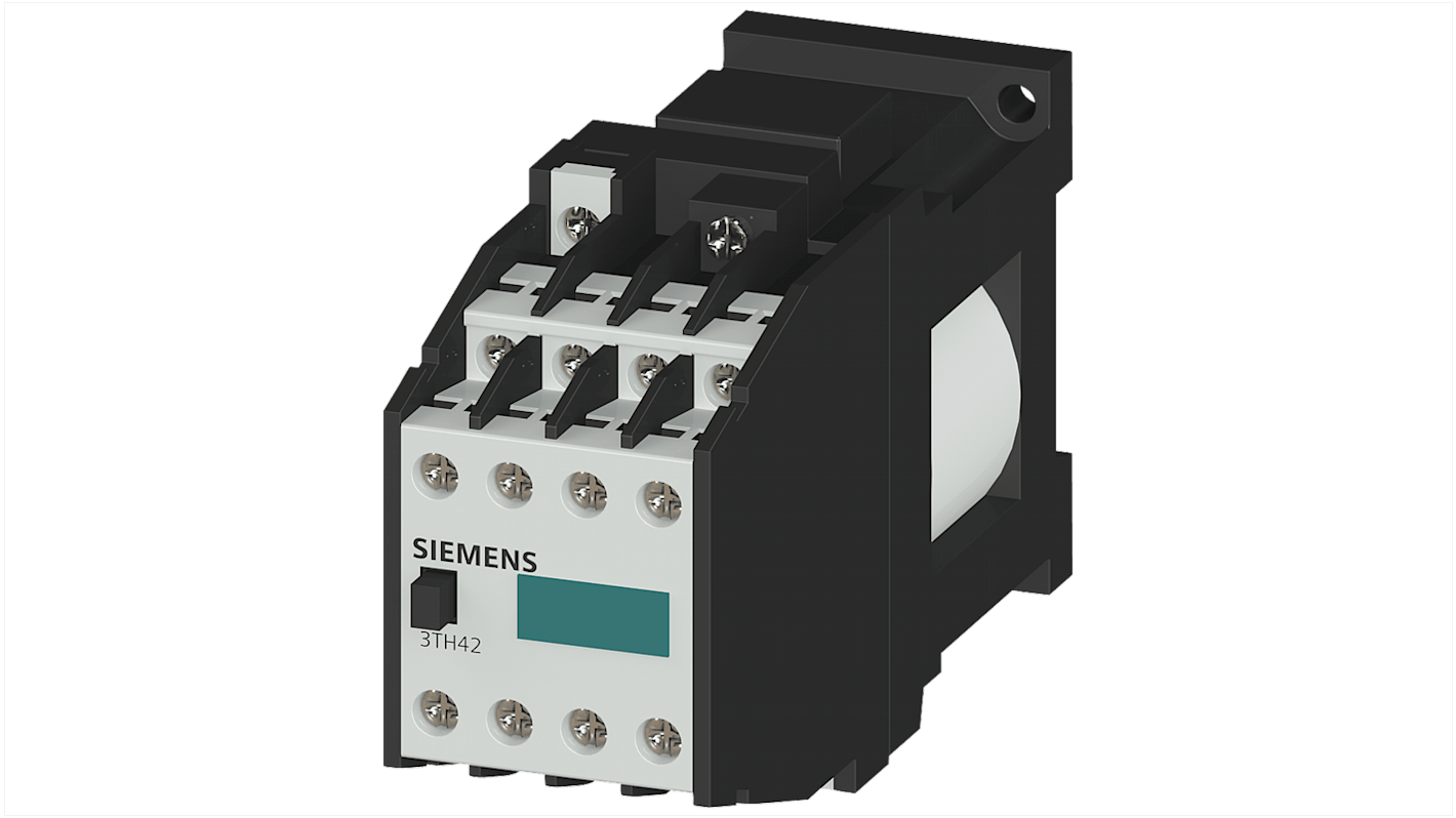 Contattore Reversibile Siemens, 8 poli, 4NC + 4NO, 6 A, bobina 24 V c.c.