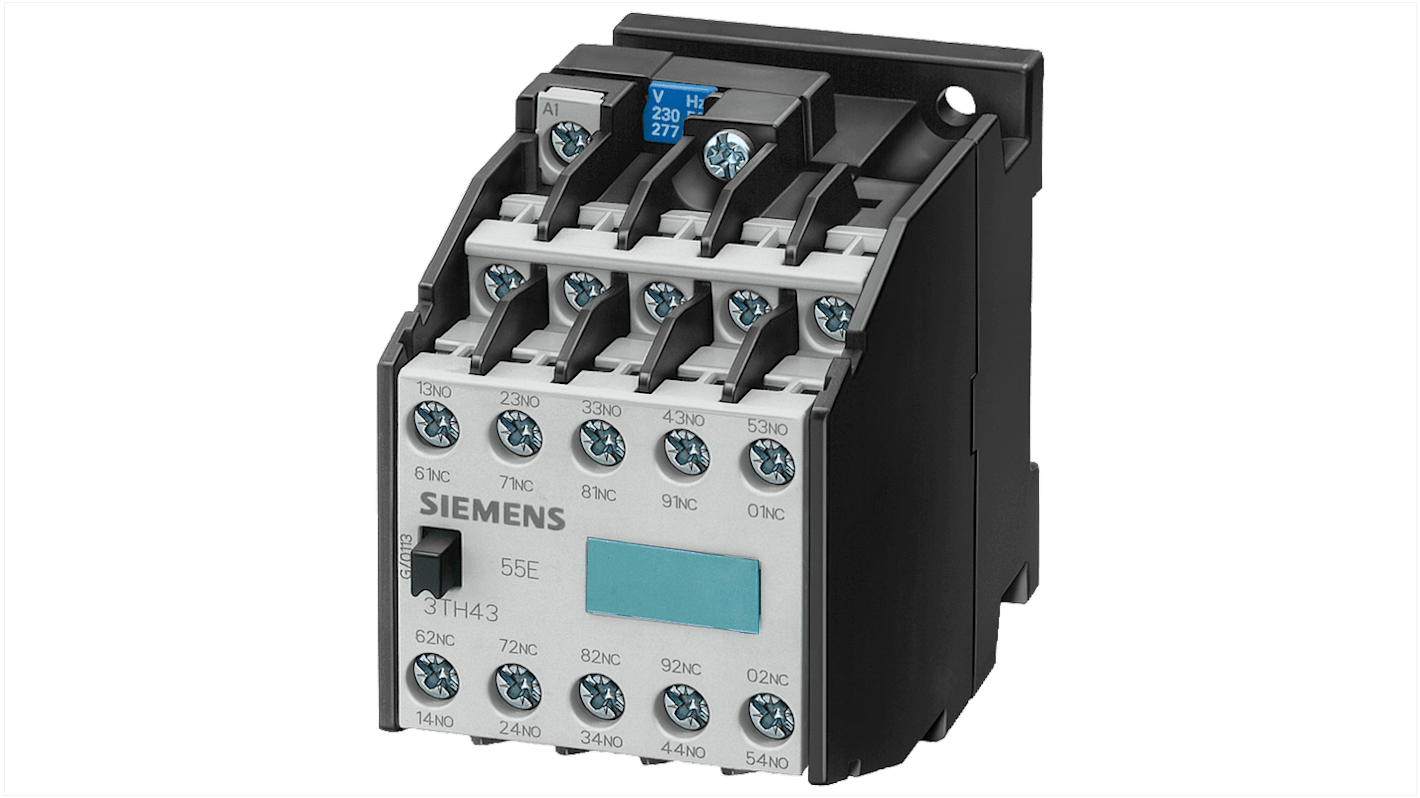 Siemens SIRIUS Leistungsschütz / 230 → 277 V ac Spule, 10 -polig 10 Schließer / 6 A, Umkehrend