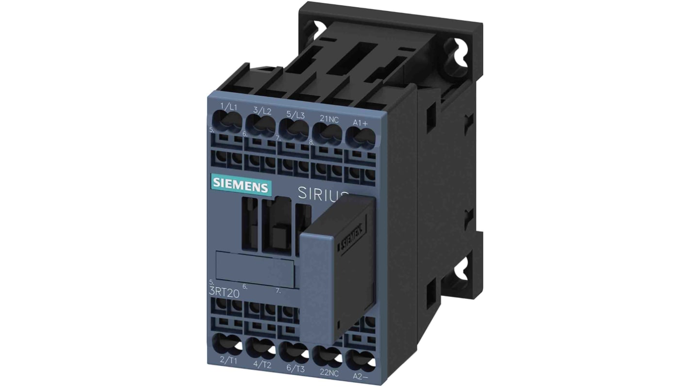 Siemens SIRIUS Contactor, 3-Pole, 3 kW, 1NC