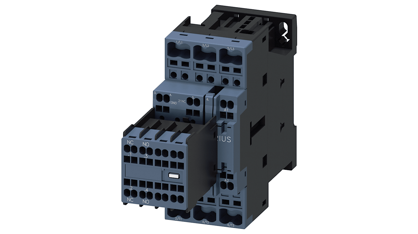 Contattore Reversibile Siemens, 3 poli, 2 NO + 2 NC, 4 kW