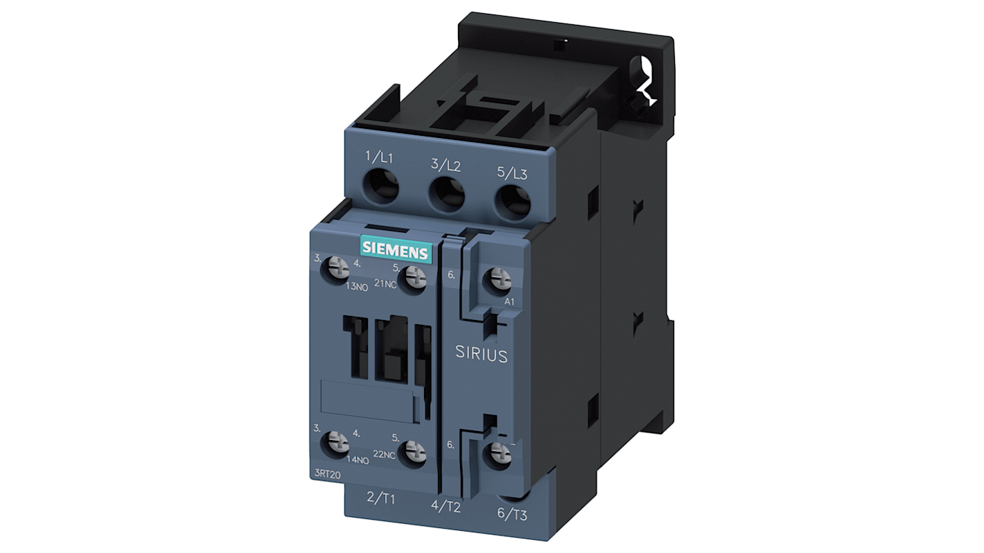 Contactor Siemens SIRIUS de 3 polos, 1 NA + 1 NC, 5,5 kW