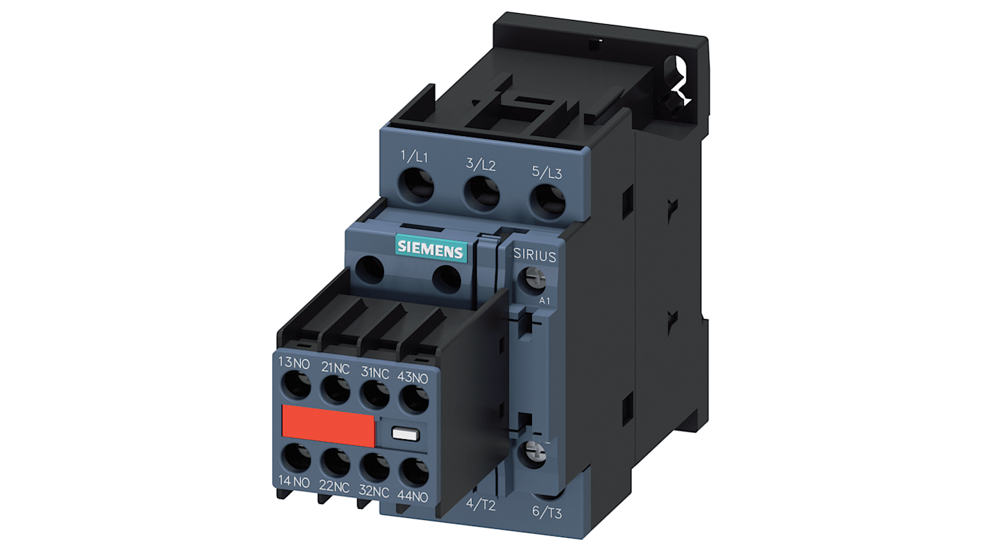 Contattore Reversibile Siemens, 3 poli, 2 NO + 2 NC, 11 kW