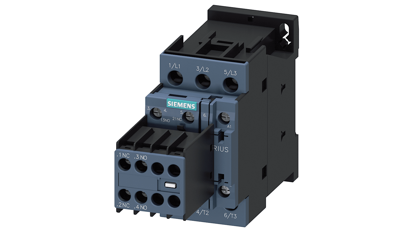 Contattore Reversibile Siemens, 3 poli, 2 NO + 2 NC, 18,5 kW