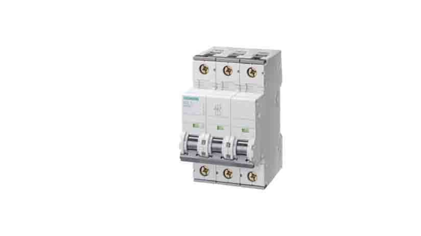 Siemens SENTRON 5SY6 MCB, 3P, 13A Curve C, 400V AC, 72V DC, 5 kA Breaking Capacity