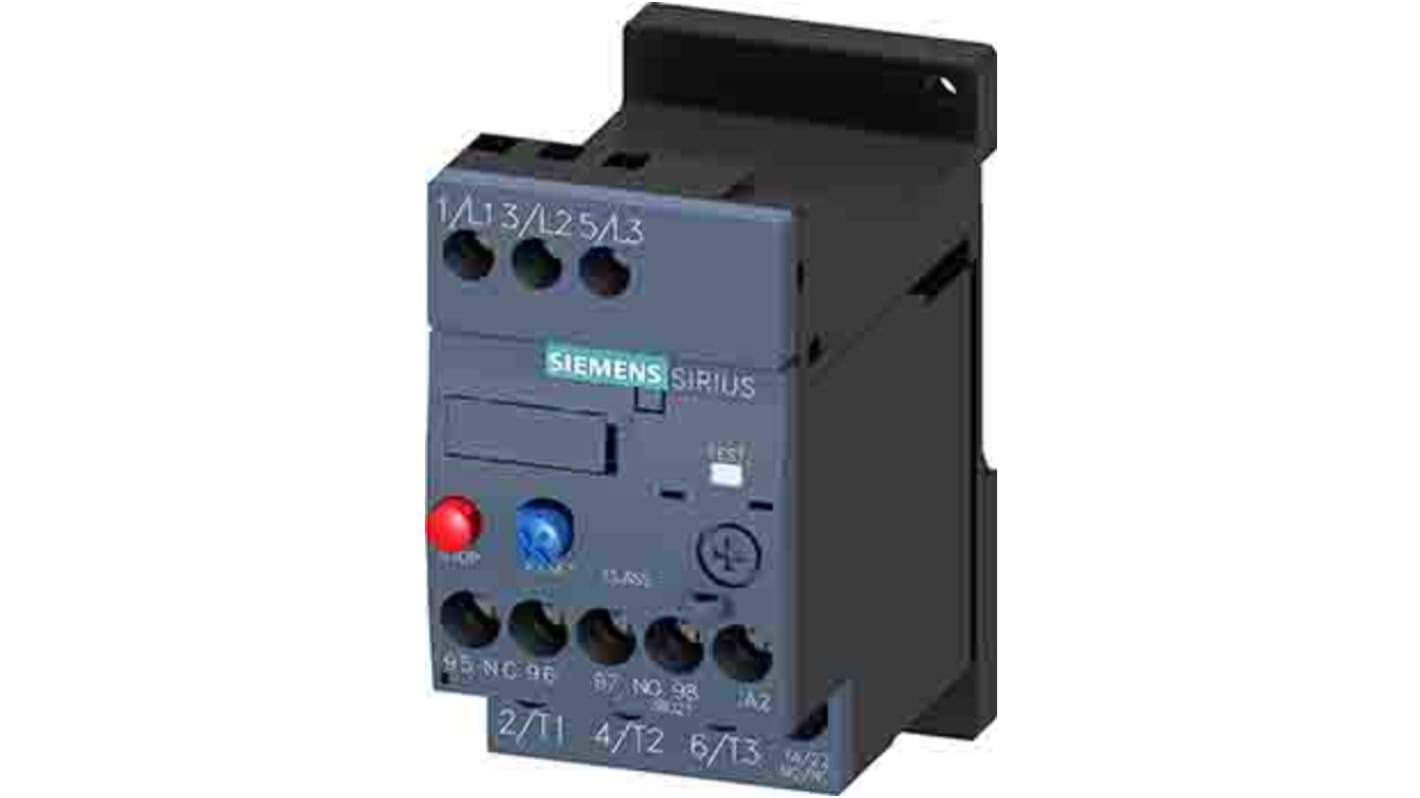 Siemens Overload Relay, 0.5 A F.L.C, 500 mA Contact Rating, 0.12 kW, 0.18 kW, 0.25 kW, 400 V, 500 V, 690 V, SIRIUS