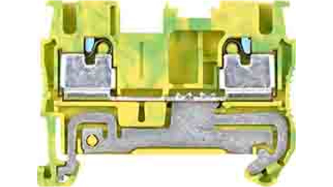 Bloc de jonction rail DIN Siemens 8WH, 2.5mm², Vert/Jaune