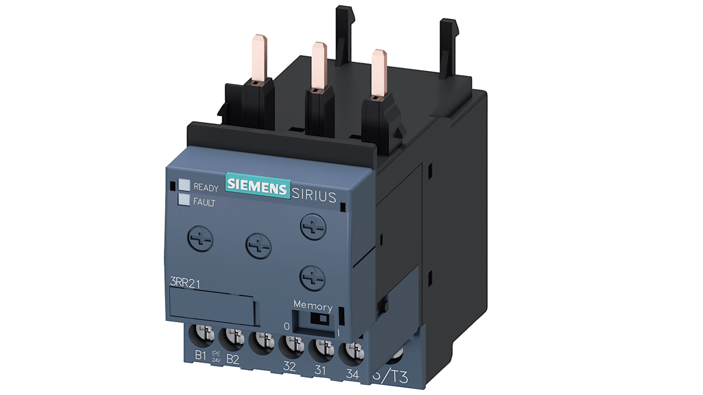 Relais de contrôle de courant Siemens série 3RR2, biphasé, 1 RT