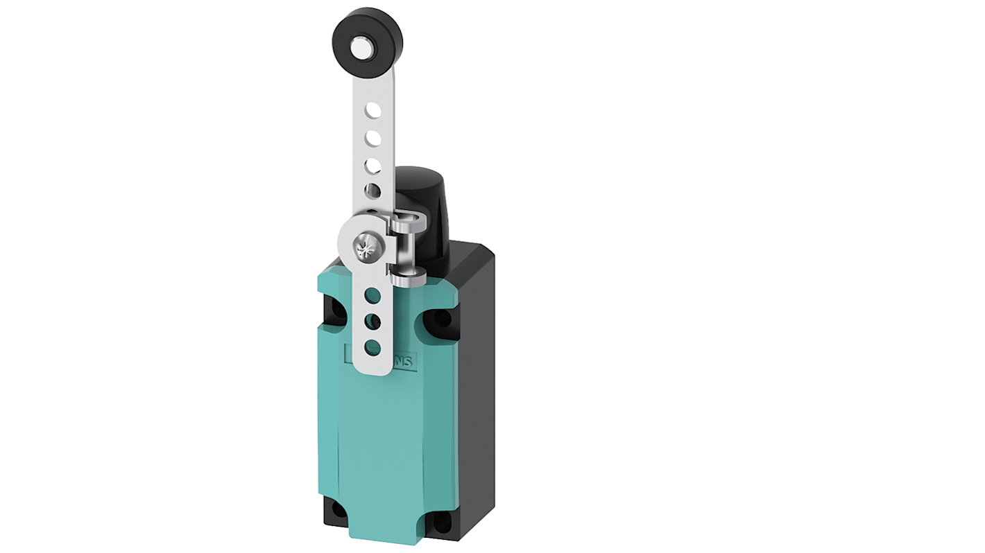 Siemens Adjustable Roller Lever Limit Switch, 1NC/1NO, IP66, IP67, Metal Housing, 400V ac Max, 4A Max