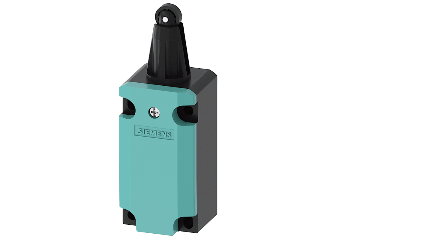 Siemens Roller Plunger Limit Switch, 1NC/1NO, IP66, IP67, Plastic Housing, 250V ac Max, 4A Max