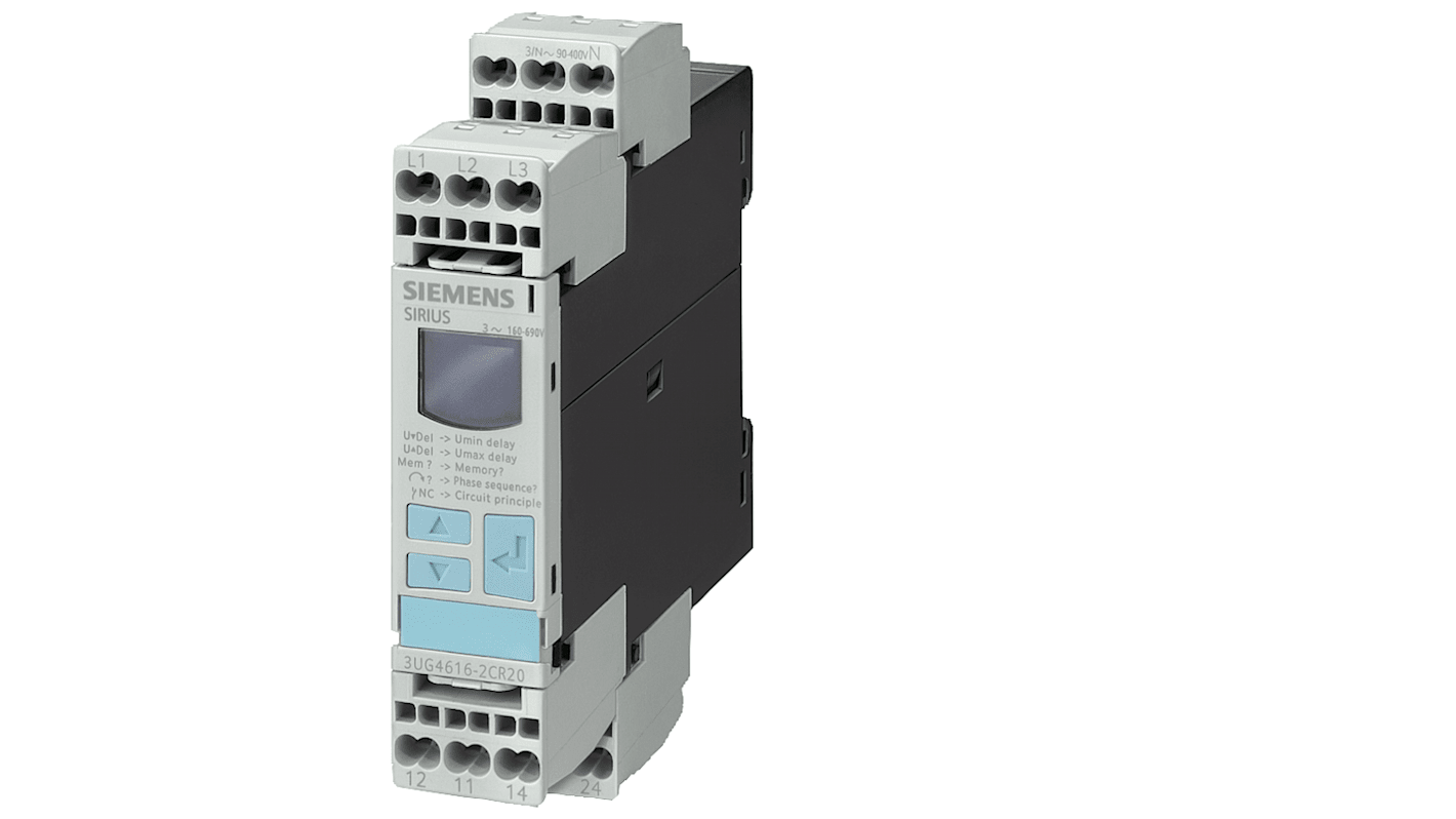 Relais de contrôle de phase Siemens série 3GU, triphasé, 2 RT