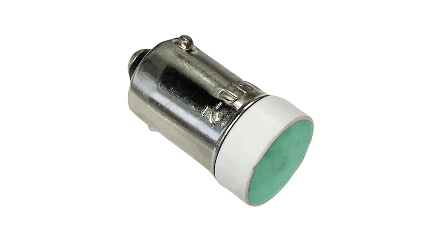 Bombilla para piloto luminoso LED Idec Verde, 24V, 200mcd, casquillo BA9, Ø 10.6mm