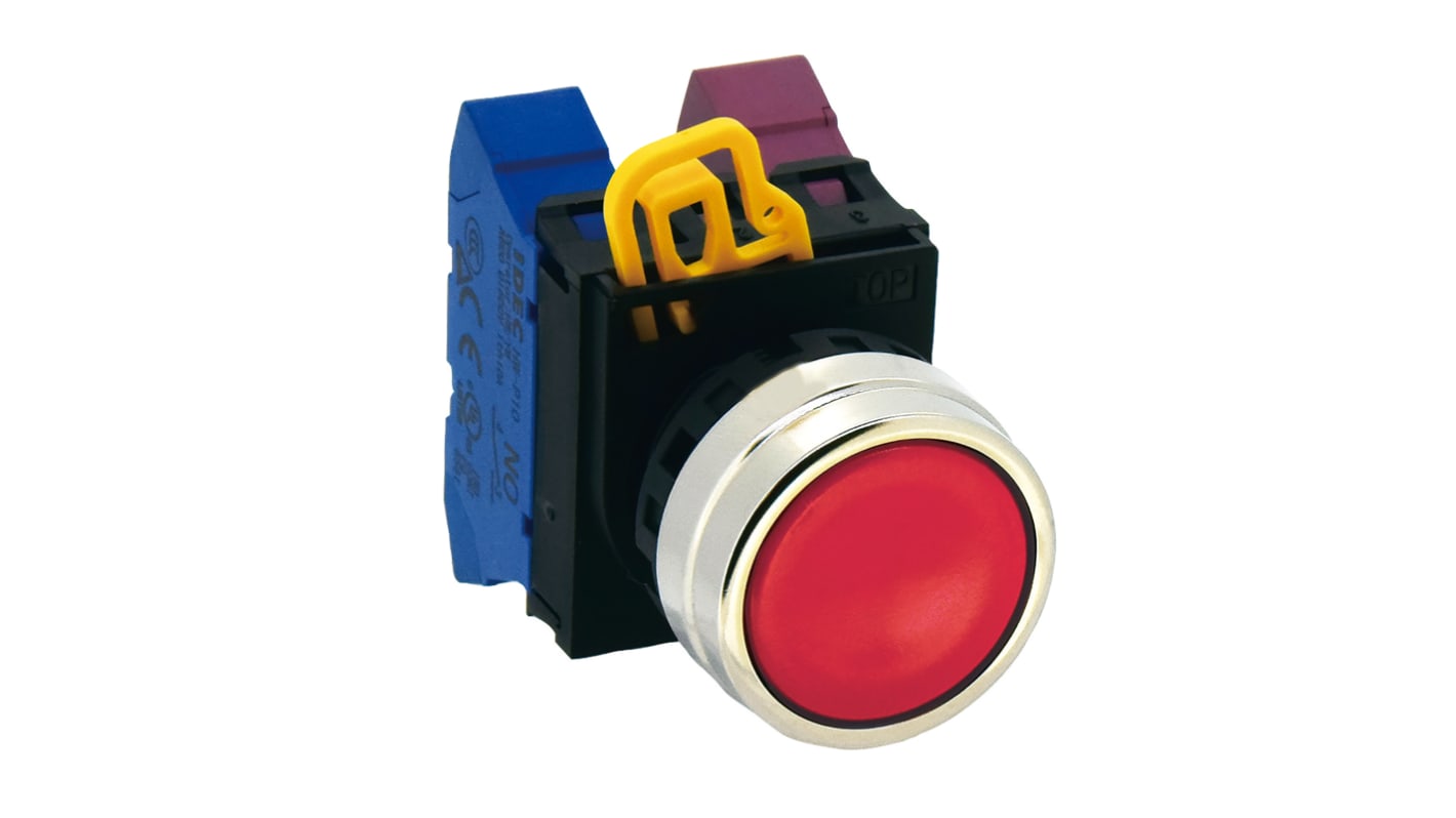 Idec YW4B Series Red Momentary Push Button Head, 22mm Cutout, IP65