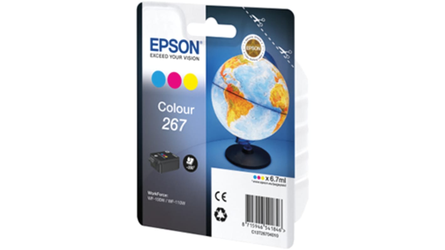 Epson C13T26704010 Druckerpatrone für Epson Patrone Cyan, Magenta, Gelb 3 Stk./Pack Seitenertrag 250