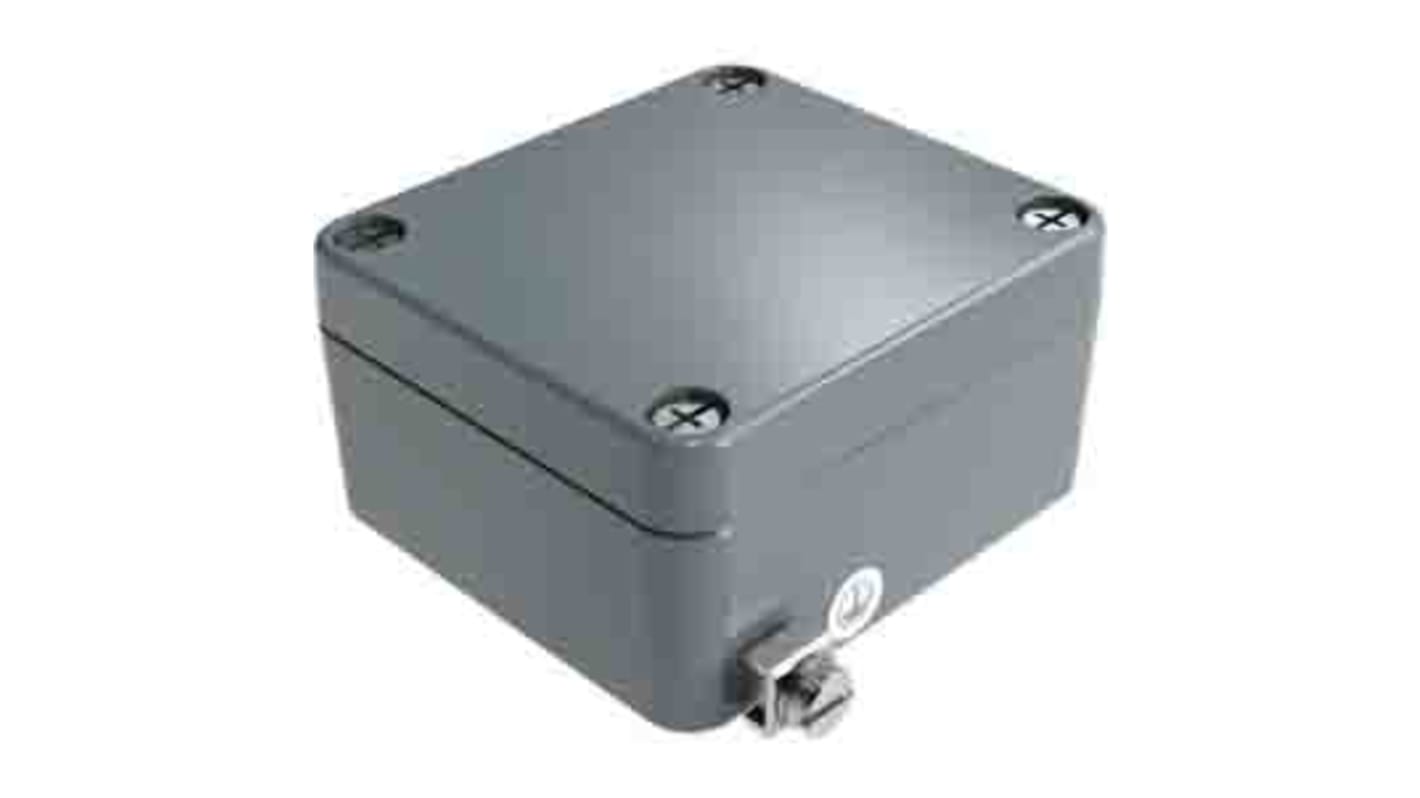 RS PRO Grey Die Cast Aluminium Enclosure, IP66, IK09, Grey Lid, 34 x 58 x 64mm