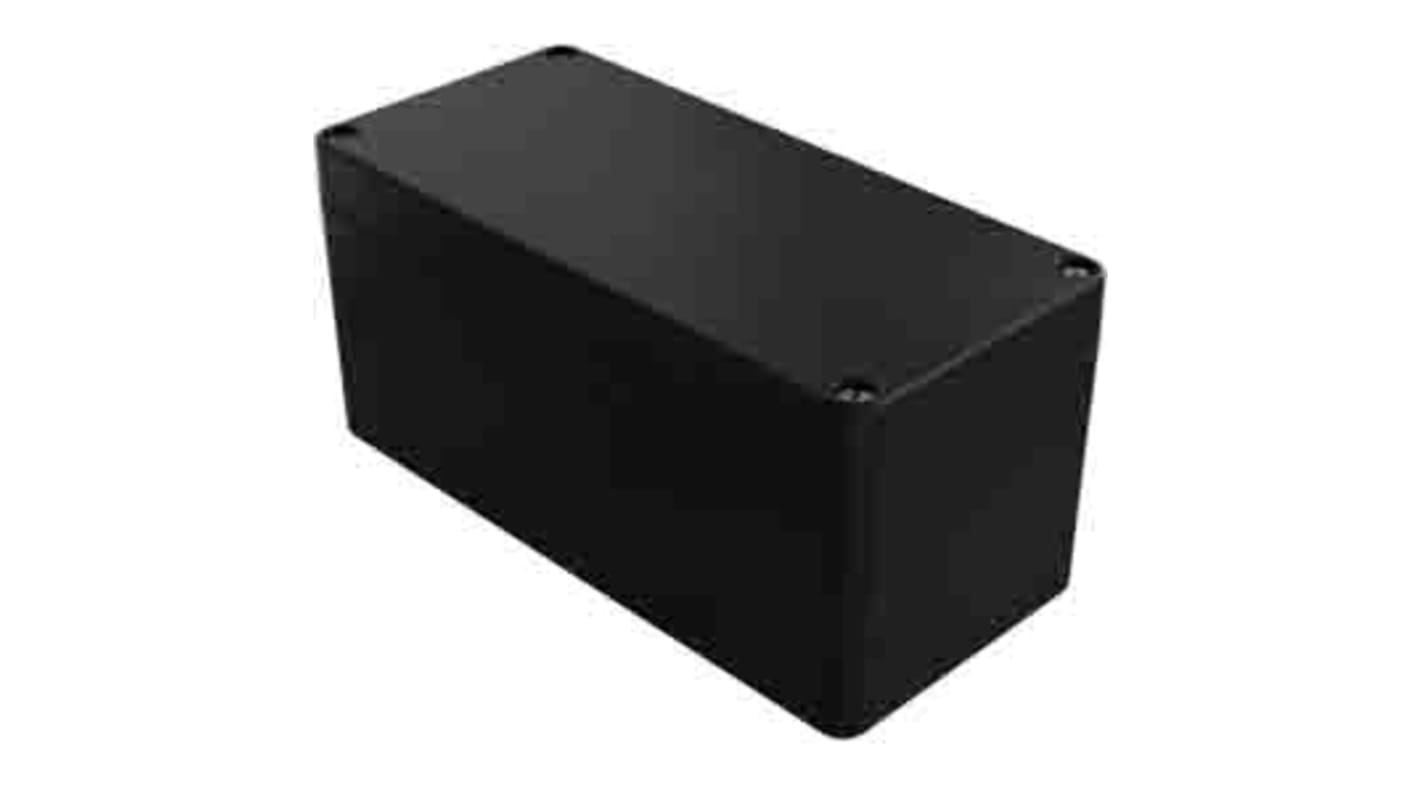 RS PRO Black Fibreglass Reinforced Polyester Enclosure, IP66, IK08, Black Lid, 75 x 160 x 75mm