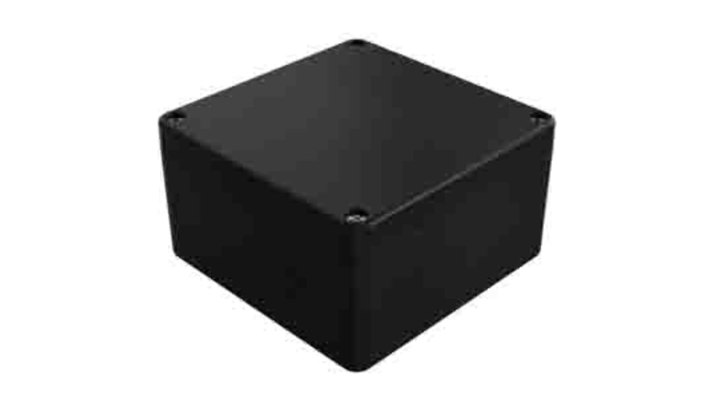 RS PRO Black Fibreglass Reinforced Polyester Enclosure, IP66, IK09, Black Lid, 91 x 160 x 160mm