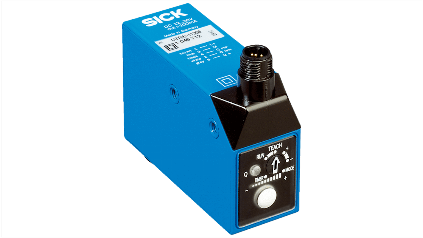 Sensor de intensidad de luz Sick serie LUT9, alcance 150 mm, 10 → 30 V dc, salida NPN, PNP, IP67