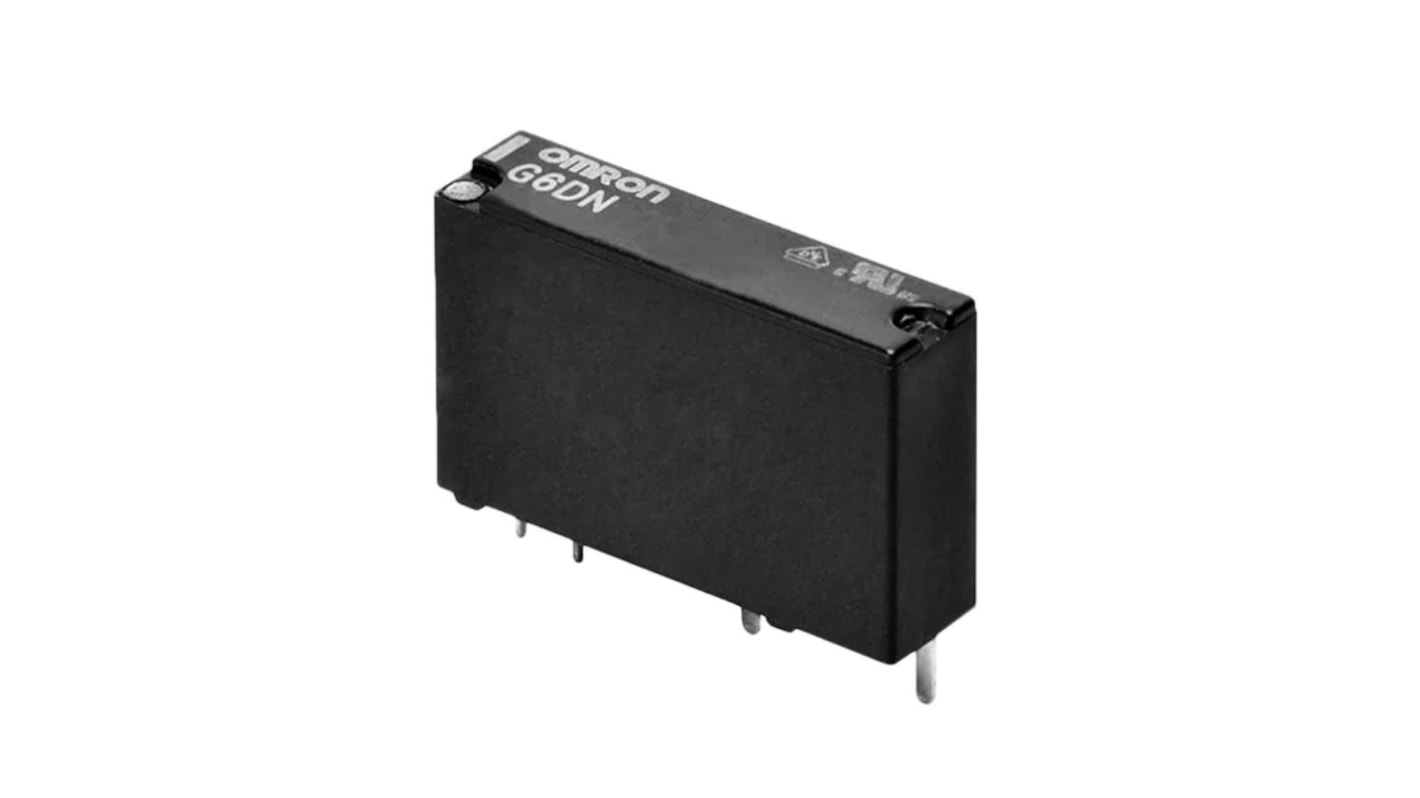 Relais de puissance Omron G6DN, 1 NO, bobine 5V c.c. Montage sur CI 110mW