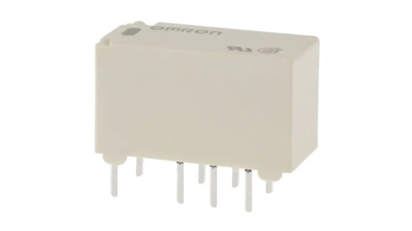 Omron Surface Mount Signal Relay, 12V dc Coil, 2A Switching Current, DPDT