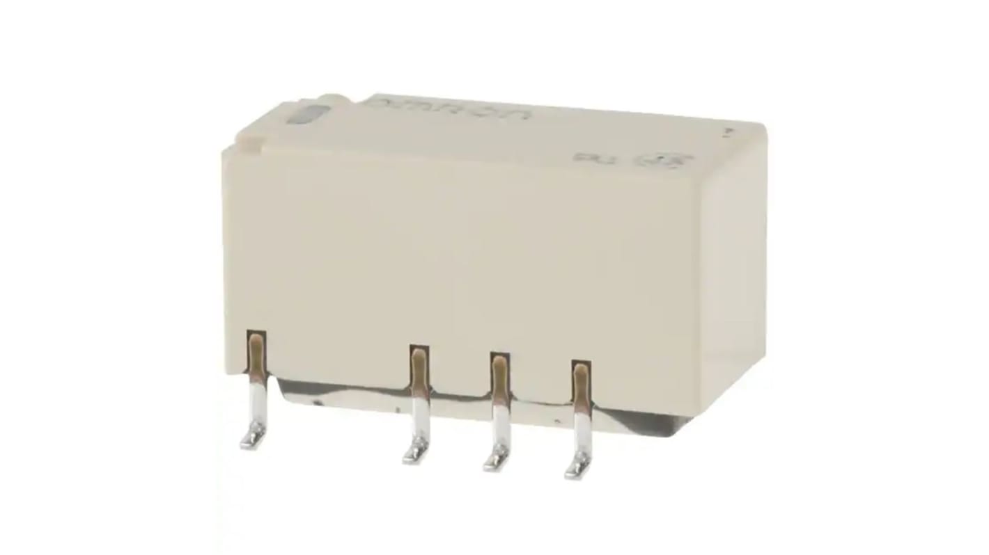 Omron Surface Mount Signal Relay, 12V dc Coil, 2A Switching Current, DPDT