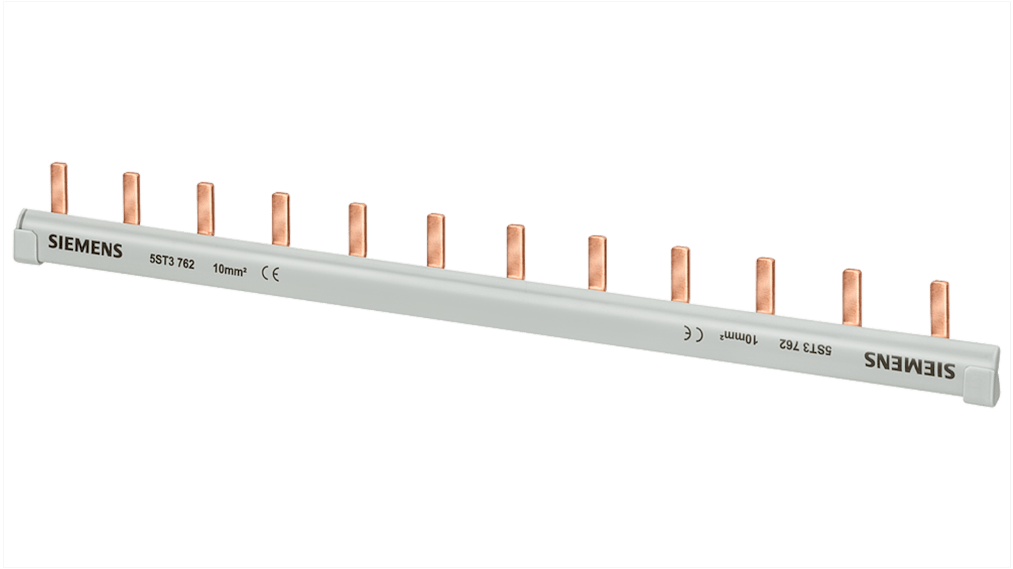 Siemens 5ST Sammelschiene, 1 -phasig 63A, Kupfer, 18mm Raster, SENTRON Reihe