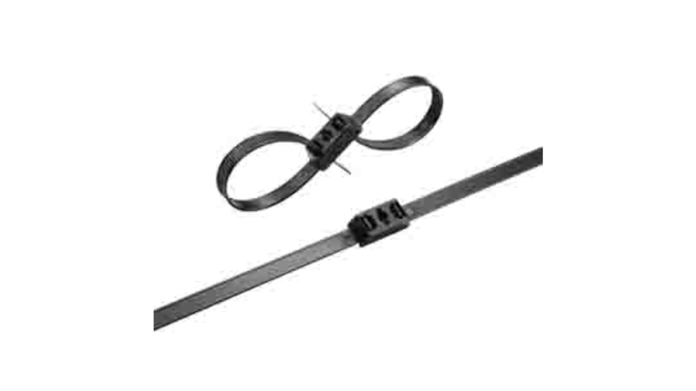 RS PRO Cable Tie, Double Headed, 500mm x 12.7 mm, Black Nylon