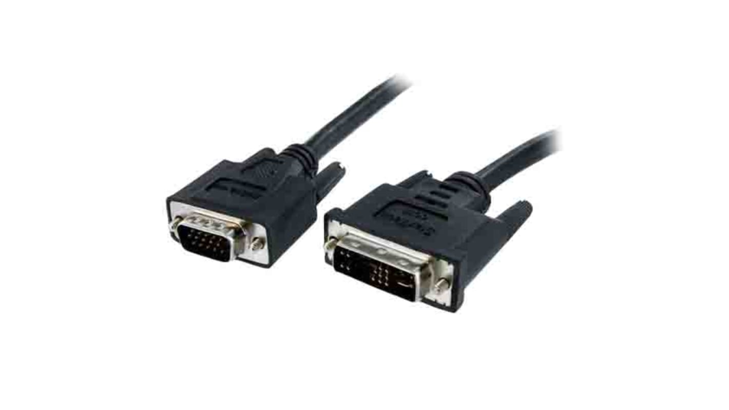 Cable DVI StarTech.com de color Negro, con. A: DVI-A macho, con. B: VGA macho, long. 1m